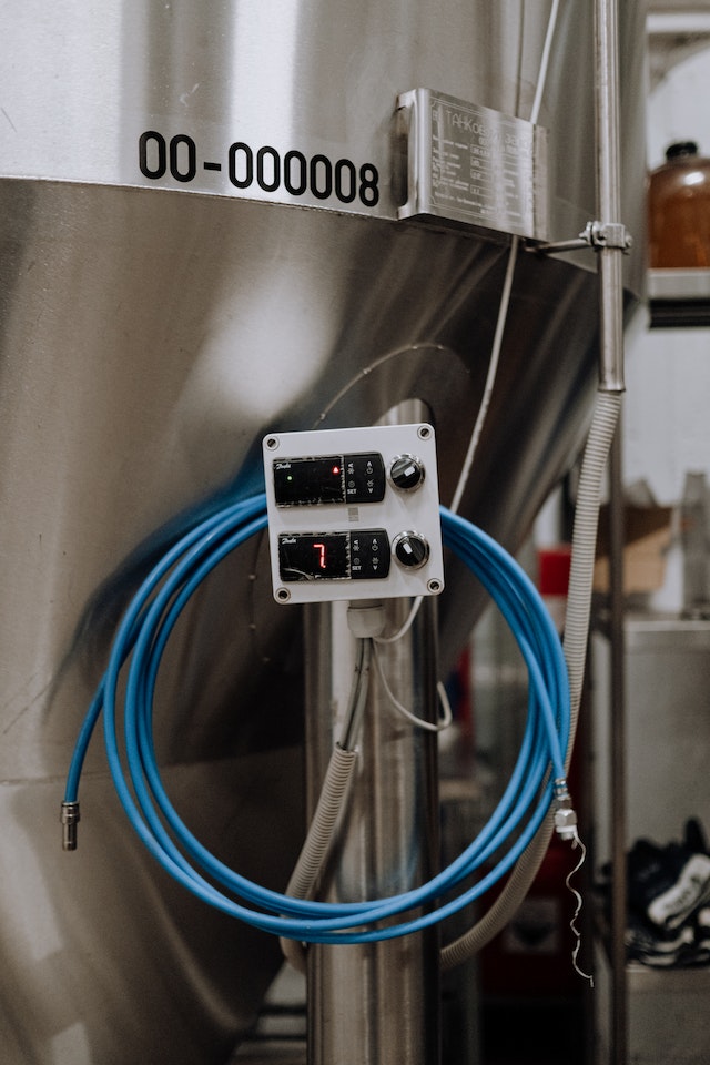 Technician checking wiring
